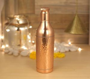 Wine Hammered Copper Bottle