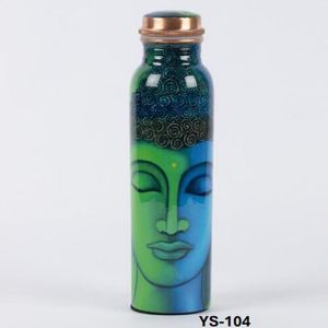 Meena Print Copper Water Bottle