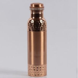 Half Hammered Copper Water Bottle