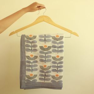 Blue & White Long Cotton Scarf