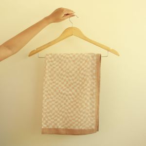 Peach &AMP; White Long Cotton Scarf