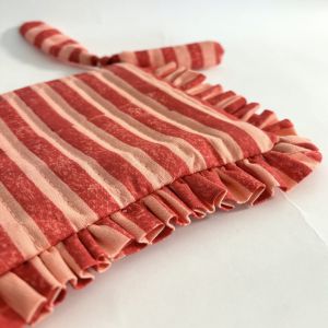 Pink & Red Flat Frill Quilted Pouch