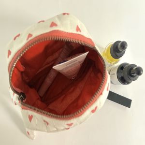Red & White Classic Quilted Pouch
