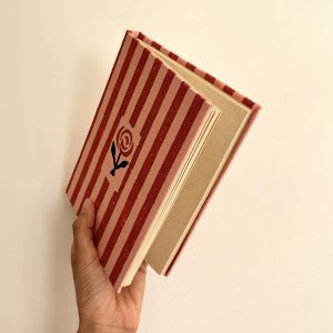 Pink Red Stripes Handmade Diary
