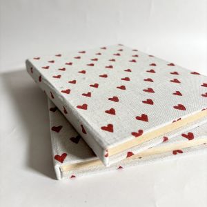 Red White Heart Handmade Diary
