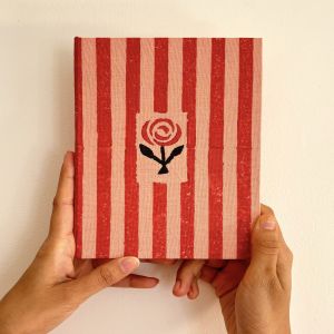 Pink Red Stripes Handmade Diary