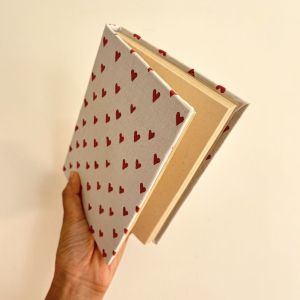 Red White Heart Handmade Diary