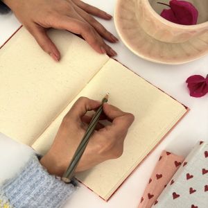 Pink Red Stripes Handmade Diary