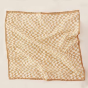 Peach & White Square Cotton Scarf