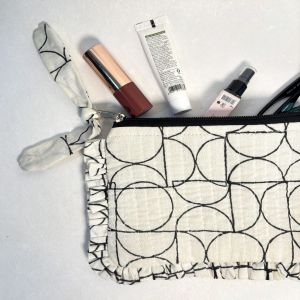 Art Deco Flat Frill Quilted Pouch