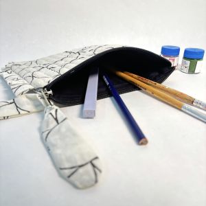 Art Deco Flat Frill Quilted Pouch