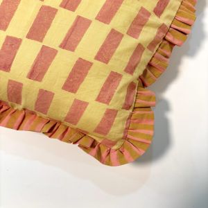Ruffle Stripe Cotton Cushion Covers
