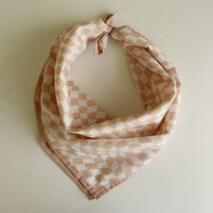 Peach & White Square Cotton Scarf