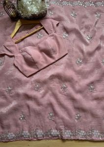 Fancy Embroidered Silk Saree