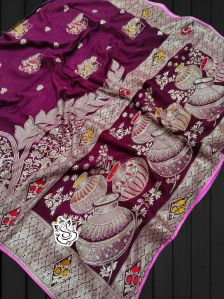 Printed Banarasi Silk Saree