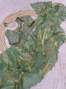 Soft Fendy Embroidered Chiffon Silk Saree