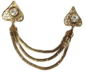 Golden Metal Sherwani Brooch Pin
