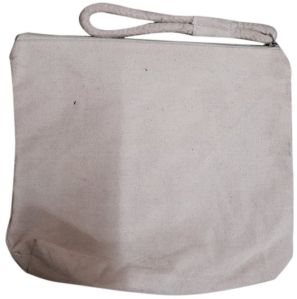 White Plain Cotton Pouch Bag