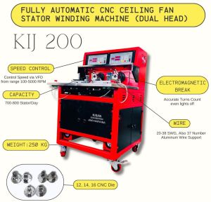 Fully Automatic CNC Ceiling Fan Winding Machine (Dual Head) – Kij 200