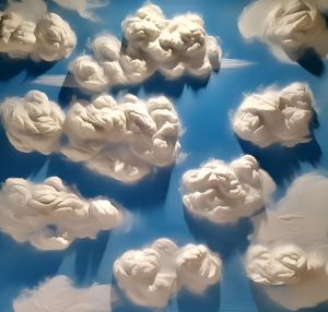 3d Fluffy Cotton Clouds Digital Wall Art Painting