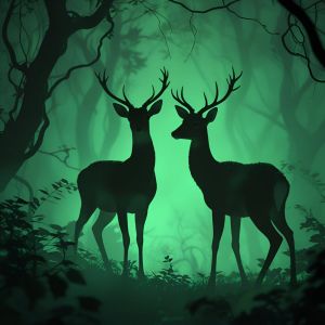 Deer Wildlife Digital Landscape Painting