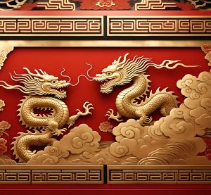 Golden Dragon Mural Digital Wall Art Painting