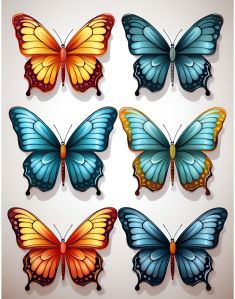 Vibrant Butterfly Elegance Digital Wall Art Painting