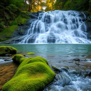 Waterfall Digital Landscape Painting