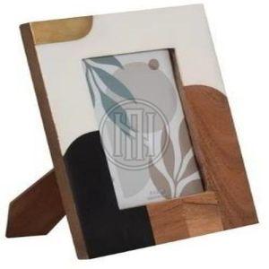 Abstract Multicolor Wood and Resin Photo Frame