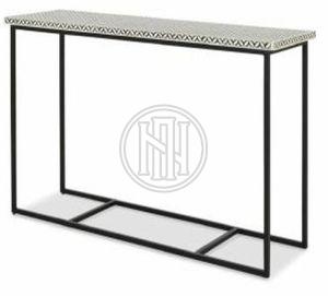 Grey and White Geometric Waterfall Console Table