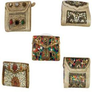 Handcrafted Assorted Metal Mosaic & Gemstone Clutches