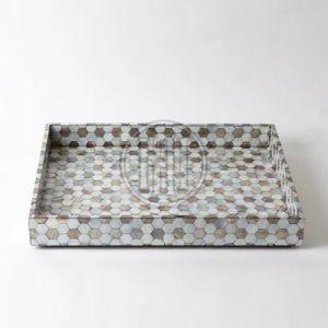 Hexagonal Mosaic Mother OF Pearl Tray
