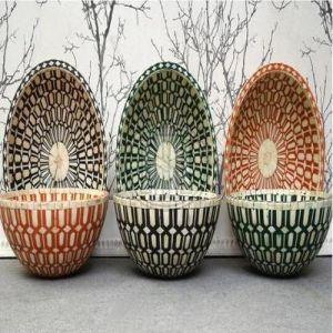 Large Bone Inlay Patterned Serving Bowl