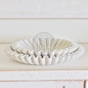 Large White Marble Decorative Bowl
