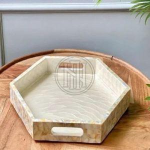 Octagonal Mother OF Pearl Inlay Tray