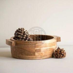 Rustic Deep Wood Serving Bowl