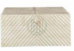 White Geometric Pattern Bone Inlay Decorative Box
