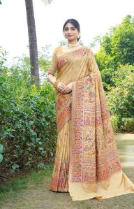 1403 Party Wear Pure Silk Saree with Pashmina Design