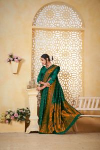 9739 Dark Green Paithani Silk Saree