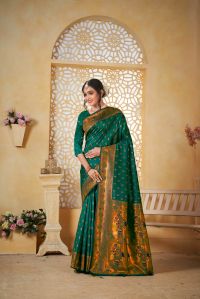 9739 Dark Green Paithani Silk Saree