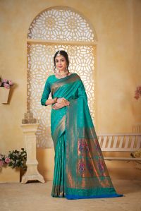 9740 Teal Green Paithani Silk Saree
