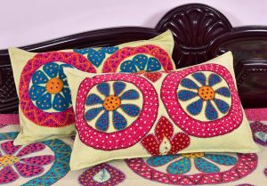 Designer Embroidered Cotton Double Bed Sheet