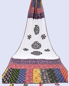 Cotton Hand Block Patchwork Printed Dupatta