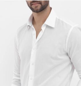 Cotton Men White Shirt