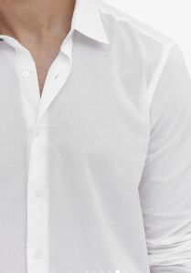 Cotton Men White Shirt