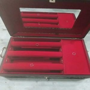 Rectangular Carved Wooden Jewellery Box