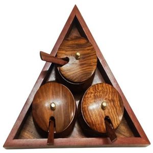 Triangle Wooden Spice Box