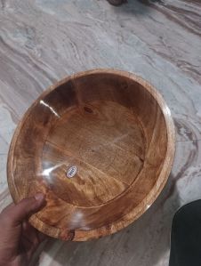 Polished Round Wooden Bowl