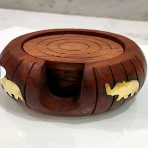 Wooden Round Tea Coaster