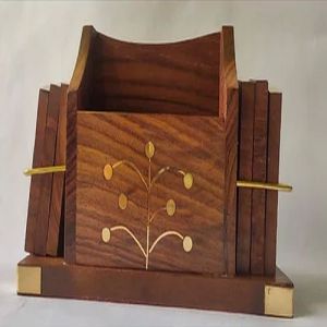 Wooden Tea Coaster with Mobile Stand
